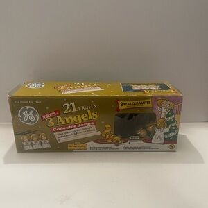 Vintage Indoor GE 21 Lights 3 Angels Collector String of Christmas Lights WORKS